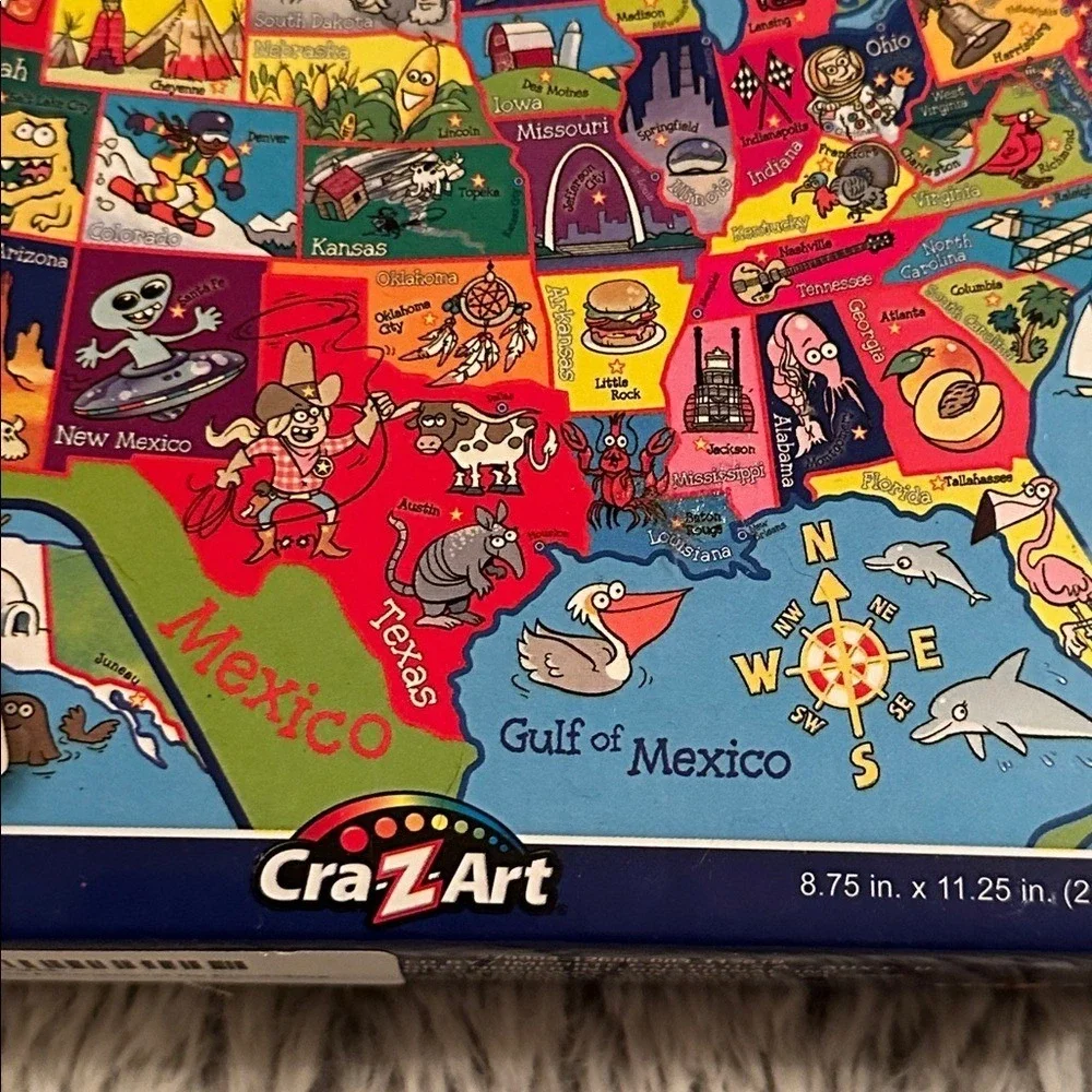 Cra-Z-Art USA Map Puzzle 60 Piece United States Geography Educational Jigsaw